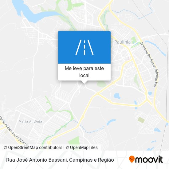 Rua José Antonio Bassani mapa