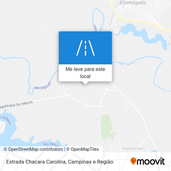 Estrada Chacara Carolina mapa