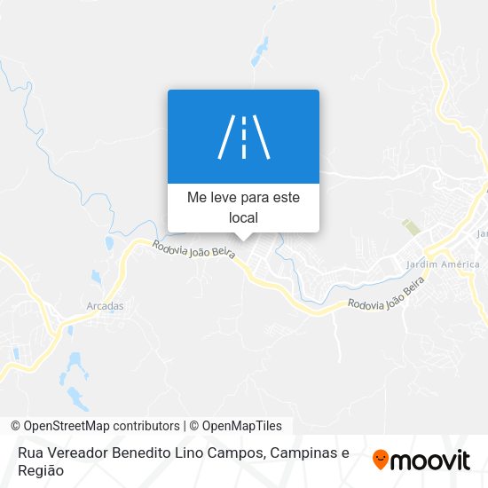 Rua Vereador Benedito Lino Campos mapa