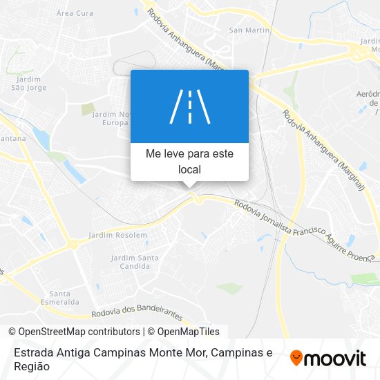 Estrada Antiga Campinas Monte Mor mapa