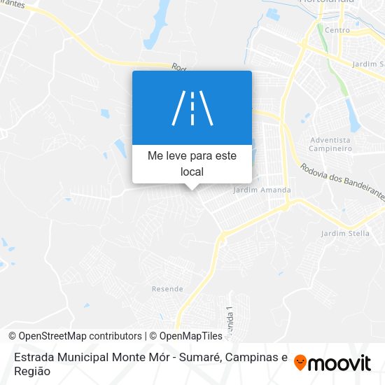 Estrada Municipal Monte Mór - Sumaré mapa