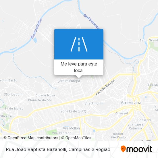 Rua João Baptista Bazanelli mapa