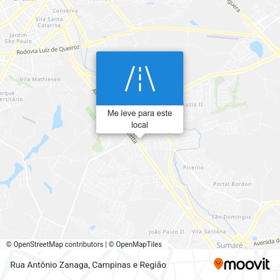 Rua Antônio Zanaga mapa