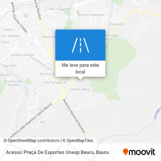 Acesso Praça De Esportes Unesp Bauru mapa