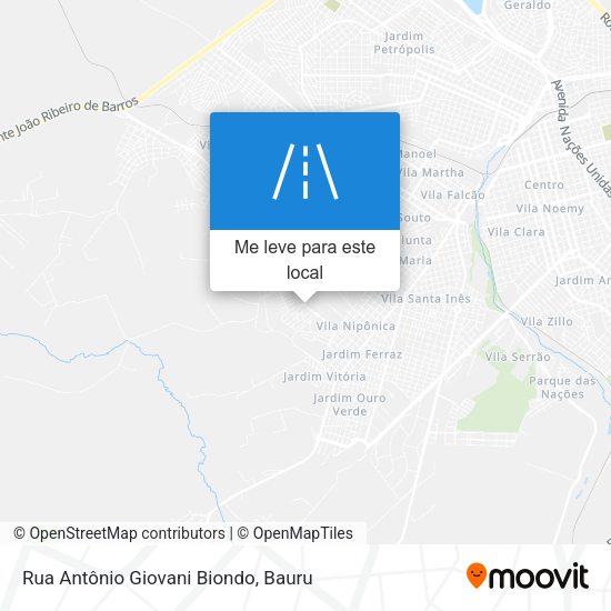 Rua Antônio Giovani Biondo mapa