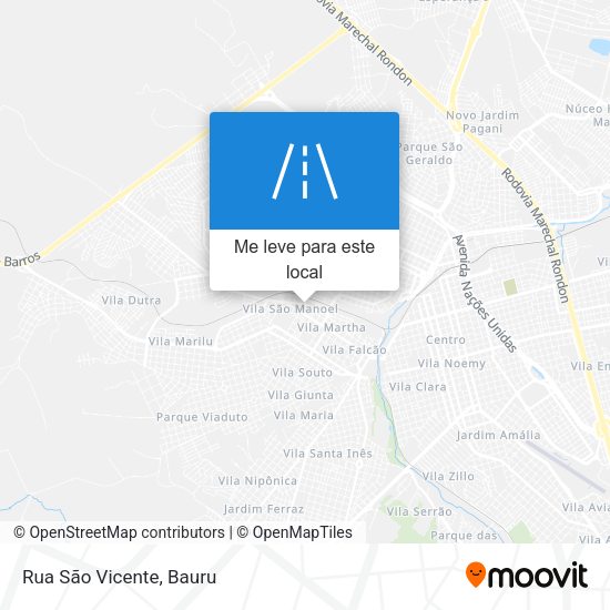 Rua São Vicente mapa