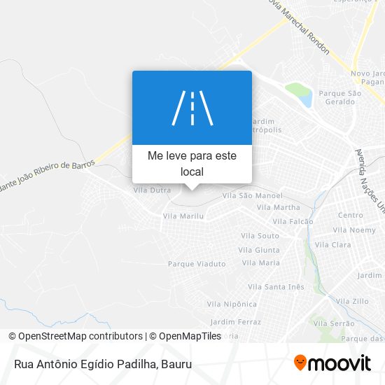 Rua Antônio Egídio Padilha mapa