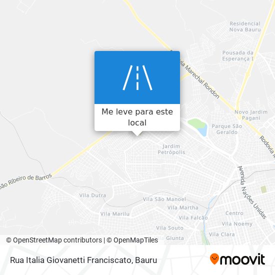 Rua Italia Giovanetti Franciscato mapa