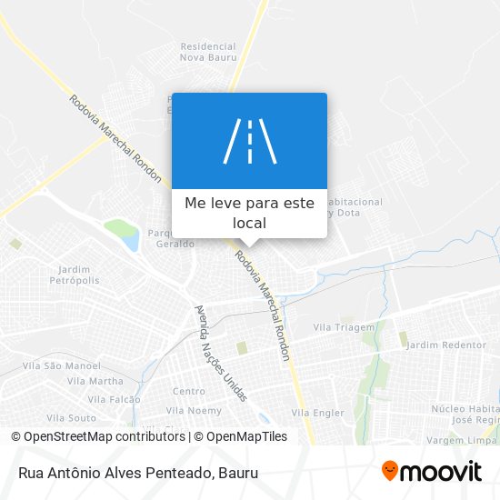 Rua Antônio Alves Penteado mapa