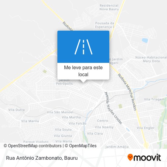 Rua Antônio Zambonato mapa