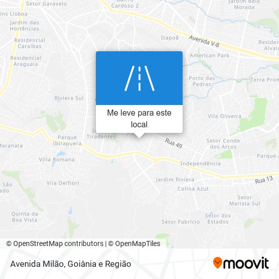 Avenida Milão mapa