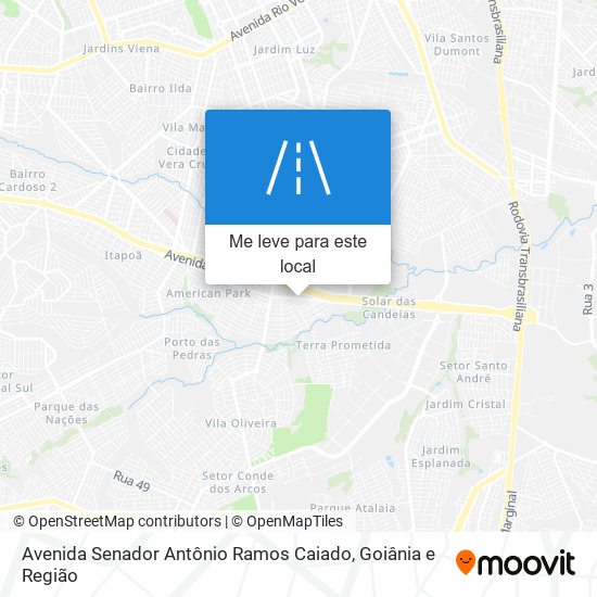Avenida Senador Antônio Ramos Caiado mapa