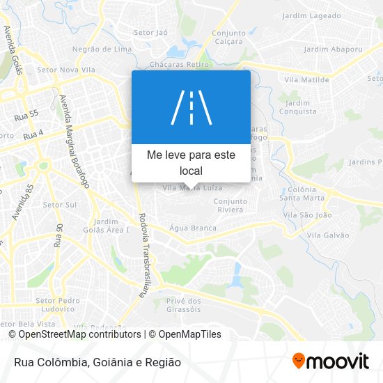 Rua Colômbia mapa