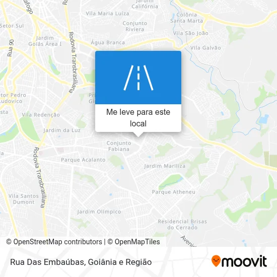 Rua Das Embaúbas mapa