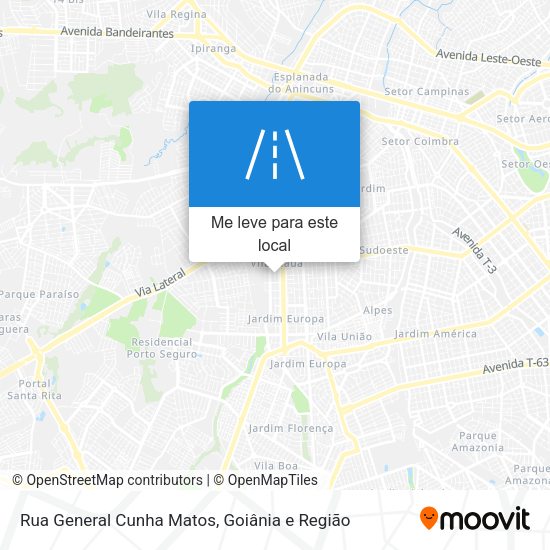 Rua General Cunha Matos mapa
