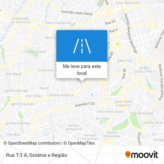 Rua T-3 A mapa