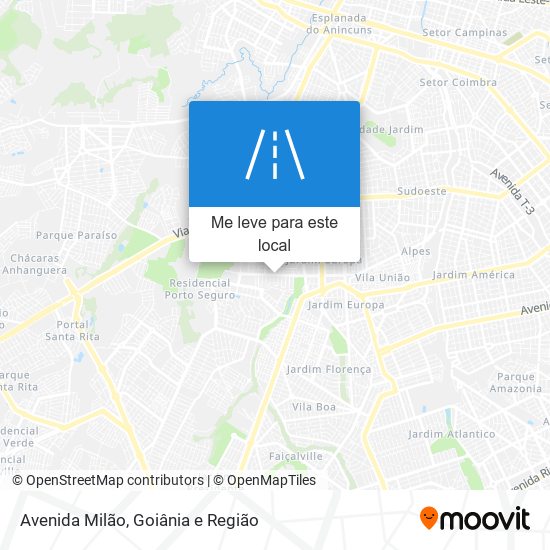 Avenida Milão mapa