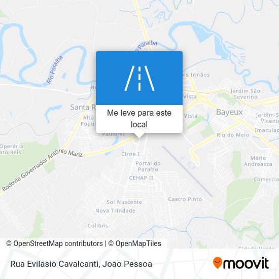 Rua Evilasio Cavalcanti mapa