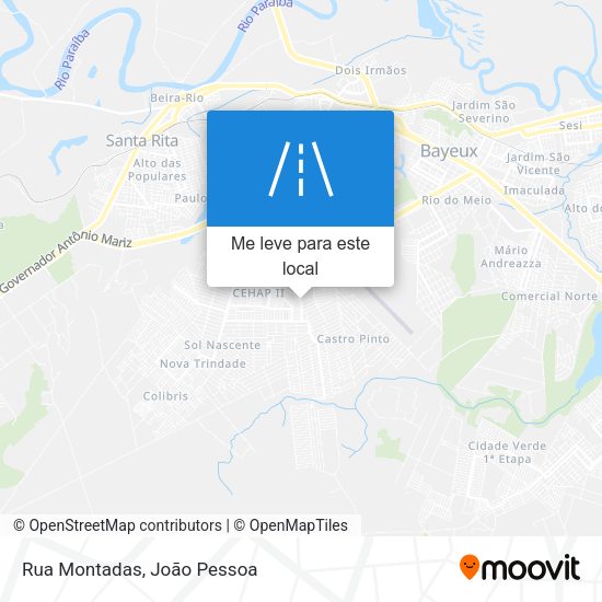 Rua Montadas mapa