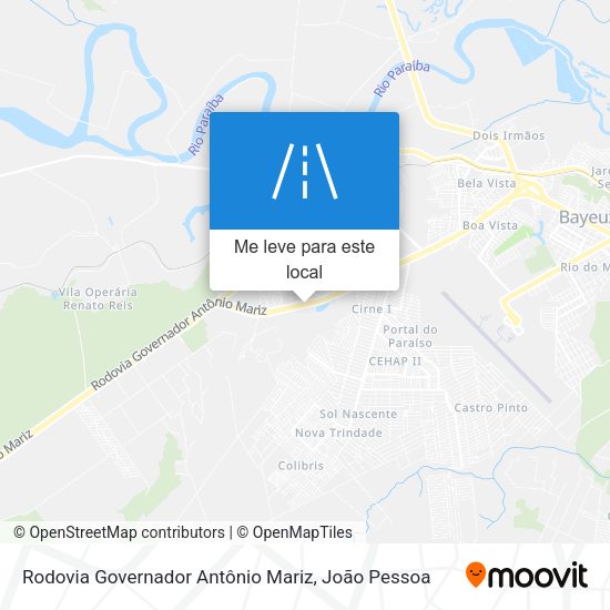 Rodovia Governador Antônio Mariz mapa