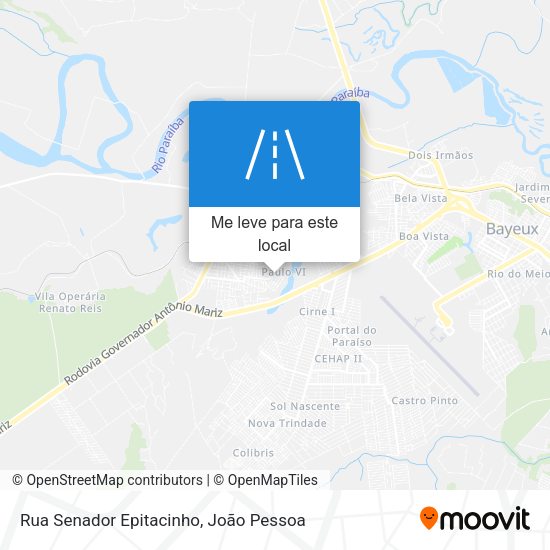 Rua Senador Epitacinho mapa