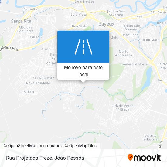 Rua Projetada Treze mapa