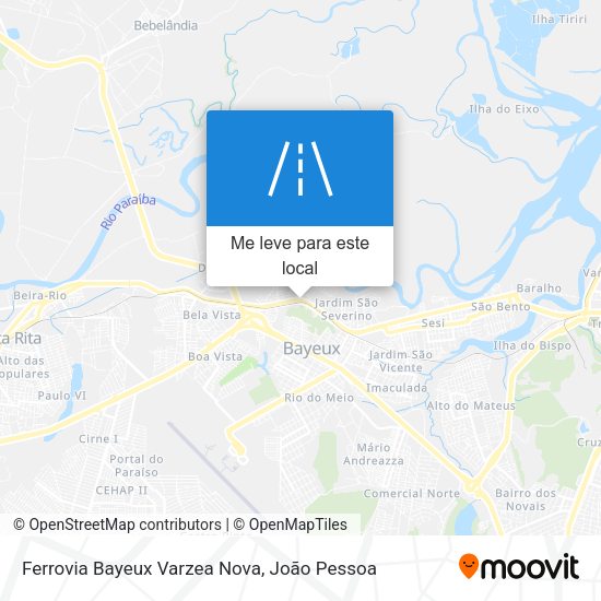 Ferrovia Bayeux Varzea Nova mapa