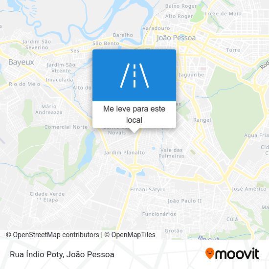 Rua Índio Poty mapa