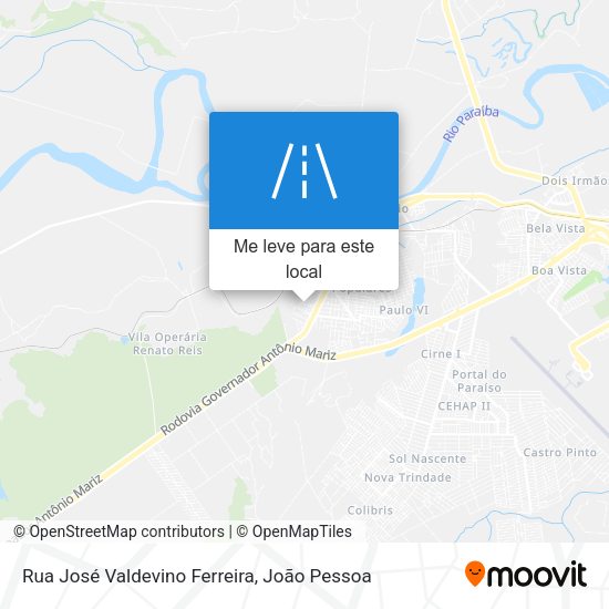 Rua José Valdevino Ferreira mapa