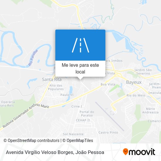 Avenida Virgílio Veloso Borges mapa