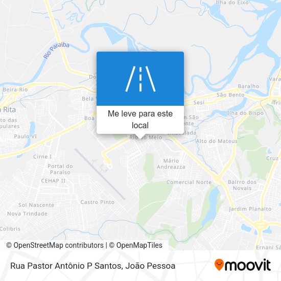 Rua Pastor Antônio P Santos mapa