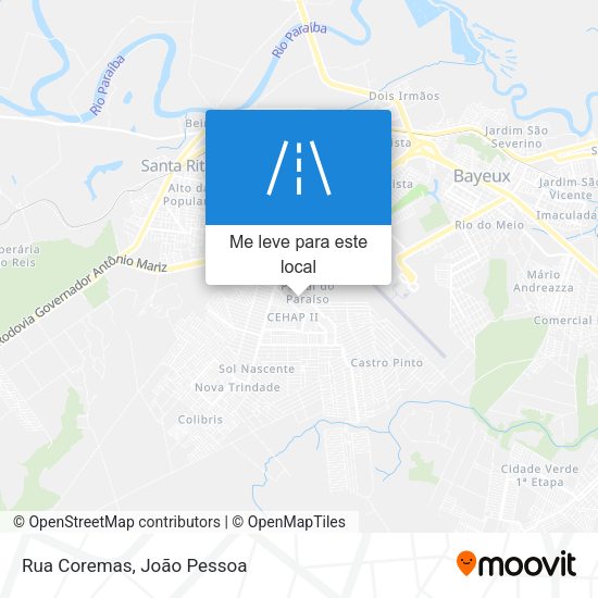 Rua Coremas mapa
