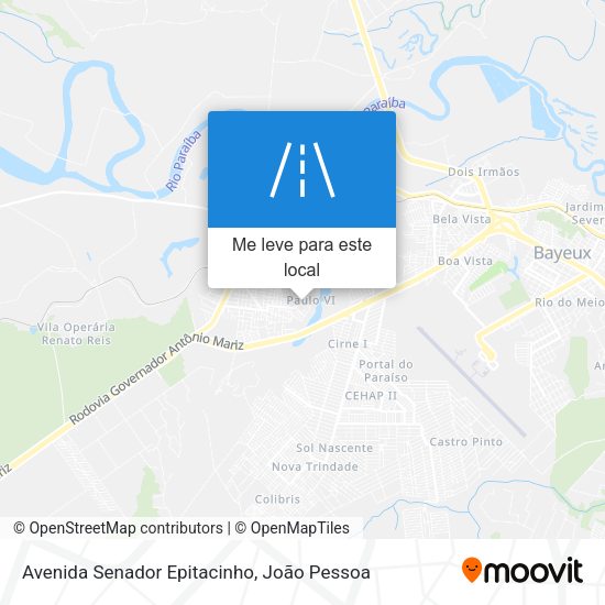 Avenida Senador Epitacinho mapa
