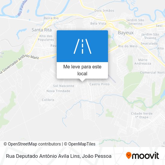 Rua Deputado Antônio Avila Lins mapa