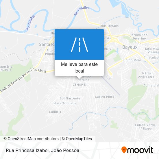 Rua Princesa Izabel mapa