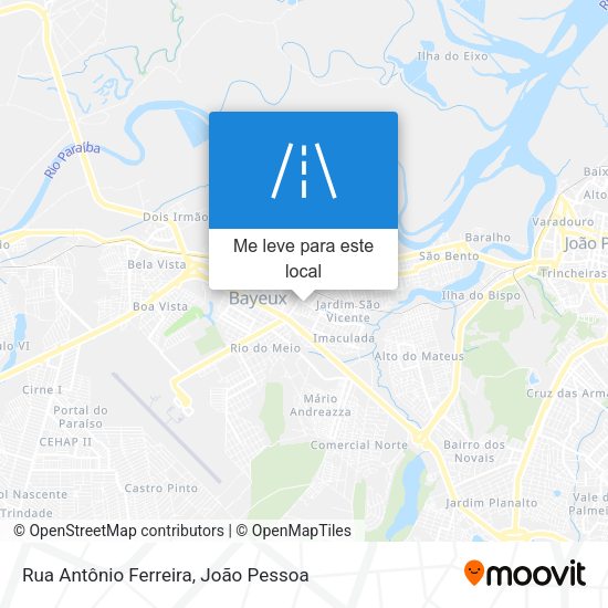 Rua Antônio Ferreira mapa