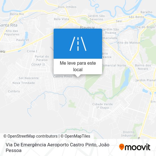 Via De Emergência Aeroporto Castro Pinto mapa