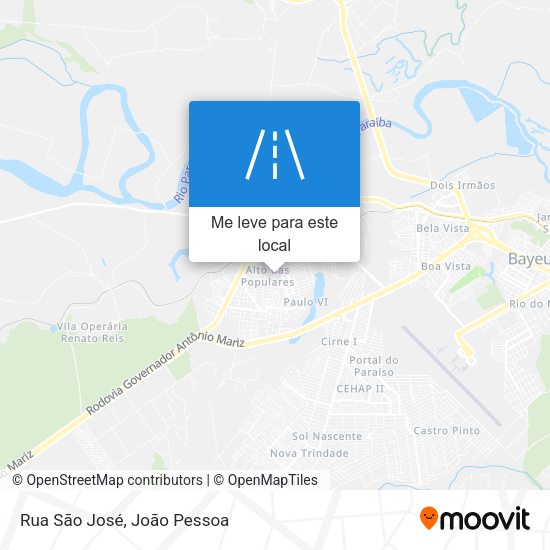 Rua São José mapa