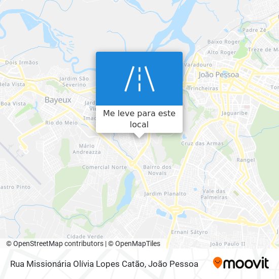 Rua Missionária Olívia Lopes Catão mapa