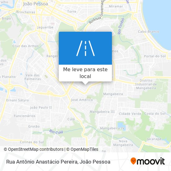 Rua Antônio Anastácio Pereira mapa