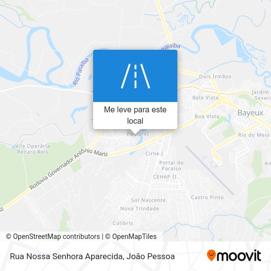 Rua Nossa Senhora Aparecida mapa