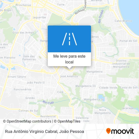Rua Antônio Virgínio Cabral mapa