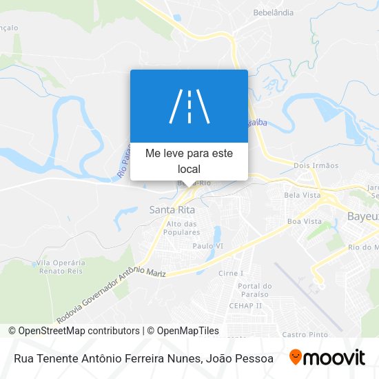 Rua Tenente Antônio Ferreira Nunes mapa