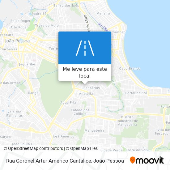 Rua Coronel Artur Américo Cantalice mapa