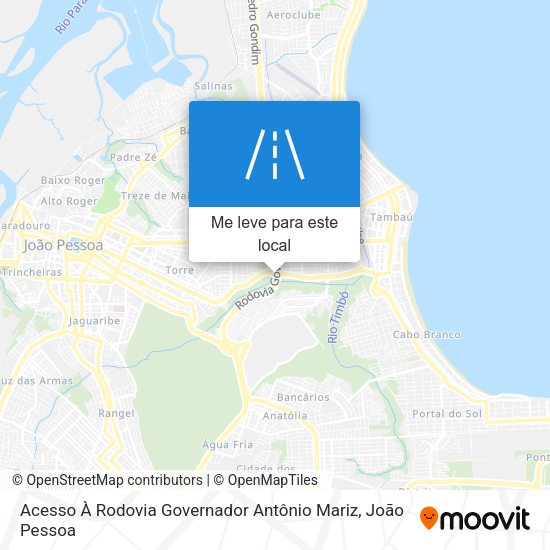 Acesso À Rodovia Governador Antônio Mariz mapa