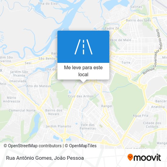 Rua Antônio Gomes mapa
