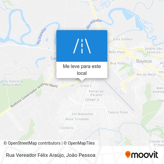 Rua Vereador Félix Araújo mapa