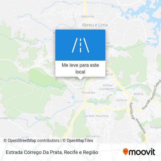 Estrada Córrego Da Prata mapa