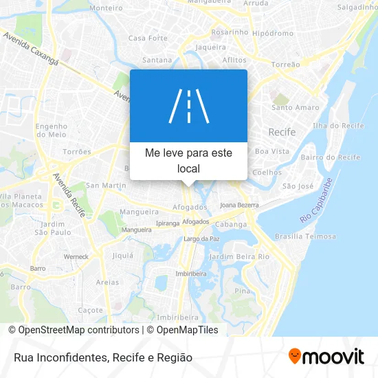 Rua Inconfidentes mapa