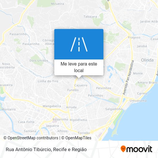 Rua Antônio Tibúrcio mapa